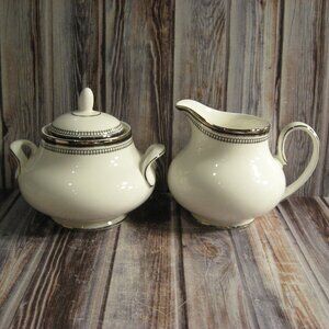 ROYAL DOULTON SARABANDE FOOTED CREAM & SUGAR SET
